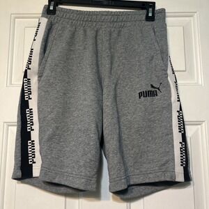 Puma Size Small 13.5" Across‎  Drawstring, Cotton Blend Shorts W/ Pockets Gray